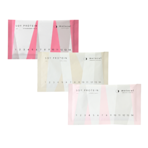 妊活プロテイン モトクルのミックスセットAは3種類の味を楽しめるセットです。チョコレート味、ほうじ茶味、イチゴミルク味のセットです。