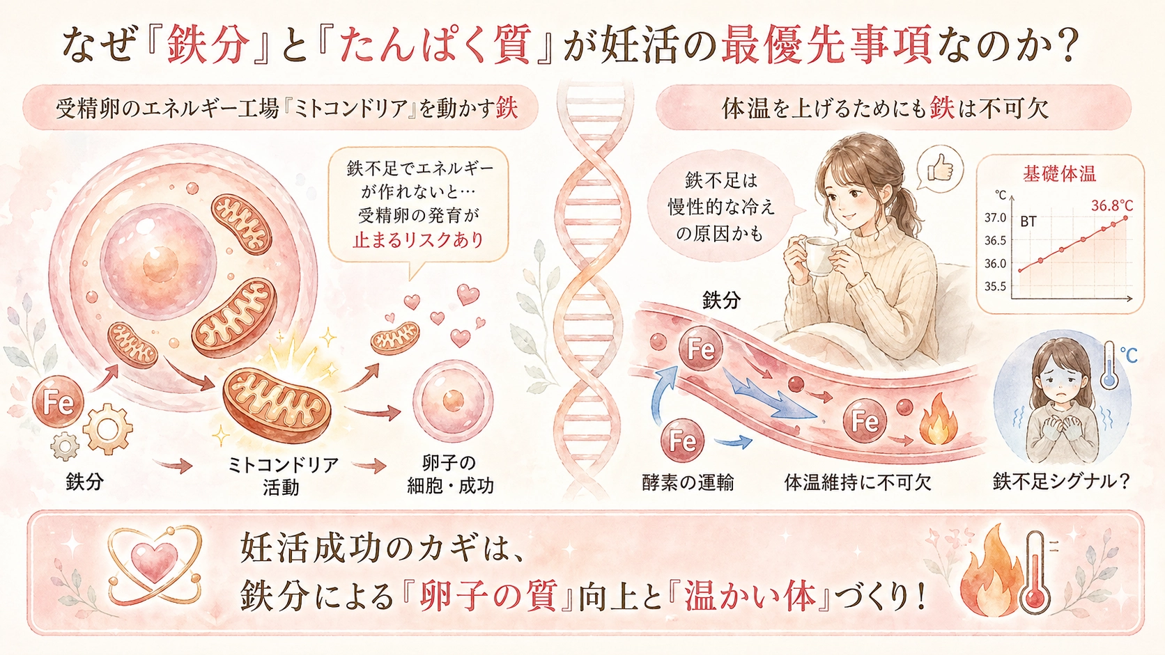 なぜ「鉄分」と「たんぱく質」が妊活の最優先事項なのか？