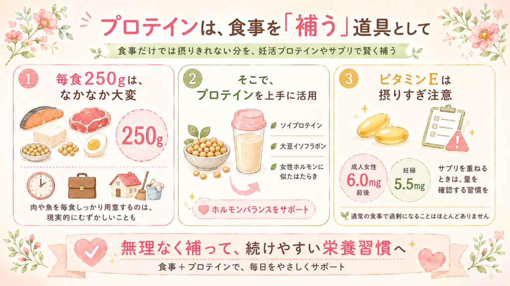 プロテインは、食事を「補う」道具としてを説明した画像