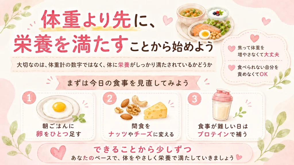 体重より先に、栄養を満たすことから始めようのイメージ画像
